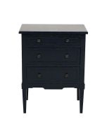 Petite commode 3 tiroirs en épicéa bleu indigo