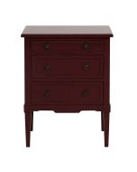 Petite commode 3 tiroirs en épicéa lie de vin