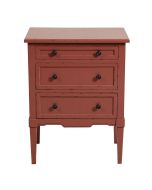 Petite commode 3 tiroirs en pin vieux rose