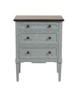 Petite commode 3 tiroirs vert sauge glossy