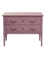 Commode sauteuse 2 tiroirs en épicéa lilas