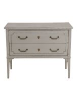 Commode sauteuse 2 tiroirs en épicéa gris fumé