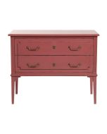 Commode rose 2 tiroirs en pin