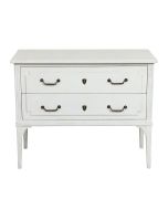 Commode sauteuse 2 tiroirs en épicéa blanc mat