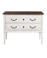 Commode sauteuse blanche 2 tiroirs en épicéa