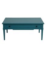 Table basse rectangulaire bleu turquoise