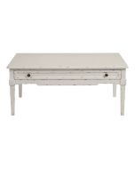 Table basse rectangulaire blanc nacré