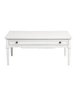 Table basse rectangulaire blanc vieilli