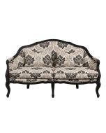 Banquette 3 places en hévéa et tissu arabesque - Constance