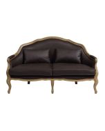 Banquette 3 places en cuir synthétique chocolat - Constance