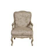 Fauteuil en hévéa et tissu paradisier - Auguste