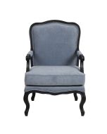 Fauteuil en tissu velours bleu gris - Auguste