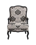 Fauteuil en tissu Arabesque et finition Noir - Auguste