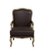 Fauteuil en cuir synthétique chocolat - Auguste