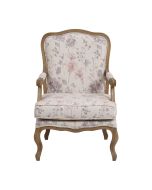 Fauteuil en tissu fleur opaline - Auguste