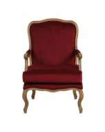 Fauteuil en tissu velours lie de vin - Auguste