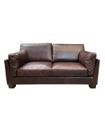 Canapé 2 places en cuir marron - Canberra
