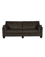 Canapé en cuir 3 places noir vieilli - Canberra