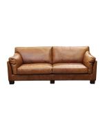 Canapé en cuir 3 places marron clair - Canberra