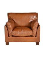 Fauteuil en cuir marron - Canberra