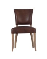 Chaise en cuir Marron Antic Whisky - Coleen (lot de 2)