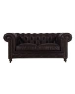 Canapé chesterfield en cuir 2 places antic tobacco - Coventry