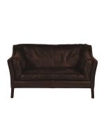 Canapé en cuir noir vieilli 2 places - Darwin