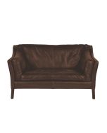 Canapé en cuir marron vieilli 2 places - Darwin