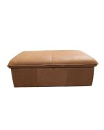 Pouf convertible en cuir camel - Edimbourg