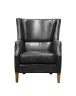 Fauteuil en cuir noir - Harvard