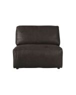 Canapé 1 place sans accoudoir en cuir graphite - Kingston