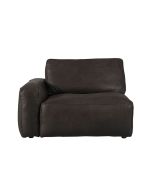 Module 1 place accoudoir gauche en cuir graphite - Kingston