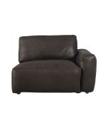 Module 1 place accoudoir droit en cuir graphite - Kingston