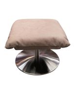 Pouf contemporain en cuir taupe - Oslo