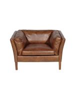 Fauteuil en cuir marron - Seattle