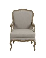 Fauteuil en tissu lin beige - Auguste