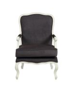 Fauteuil en tissu anthracite et finition romance - Auguste