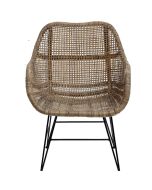 Fauteuil en rotin et piètement noir - Ceylan