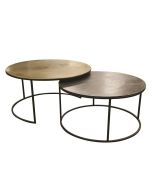 Tables basses rondes gigognes bronze - Factory
