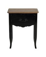 Table de chevet noire 1 tiroir en épicéa