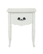 Table de chevet blanche 1 tiroir en épicéa