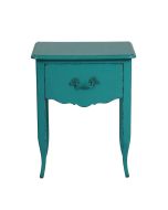 Table de chevet bleue 1 tiroir en épicéa