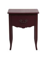 Table de chevet lie de vin 1 tiroir en épicéa