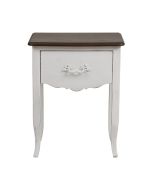 Table de chevet 1 tiroir en épicéa blanc patiné