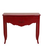 Console rouge groseille 3 tiroirs en épicéa