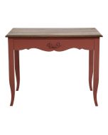 Bureau 1 tiroir en épicéa vieux rose glossy