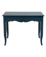 Bureau 1 tiroir en pin bleu saphir