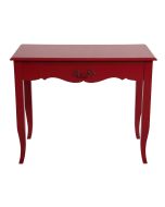 Bureau 1 tiroir en épicéa rouge groseille