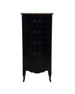 Commode chiffonnier 5 tiroirs noir graphite glossy