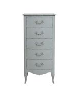 Commode chiffonnier vert sauge 5 tiroirs